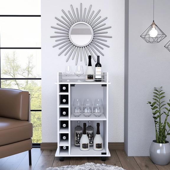 Stylish and Space - Saving Design - Enhance Your Vegas - Themed Room with a Two - Tier Bar Cart