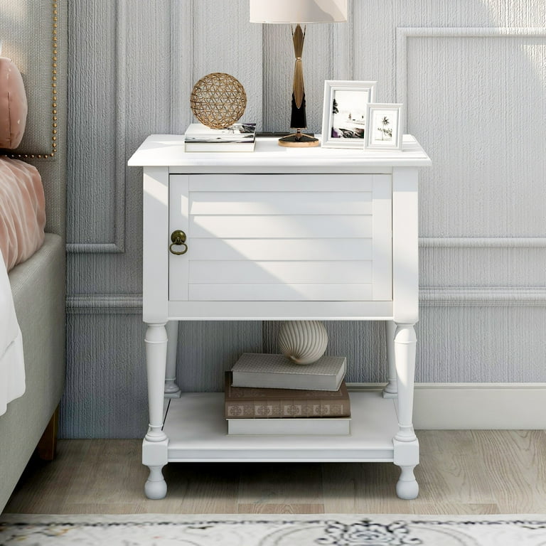 Stylish and simple nightstand White No Drawers