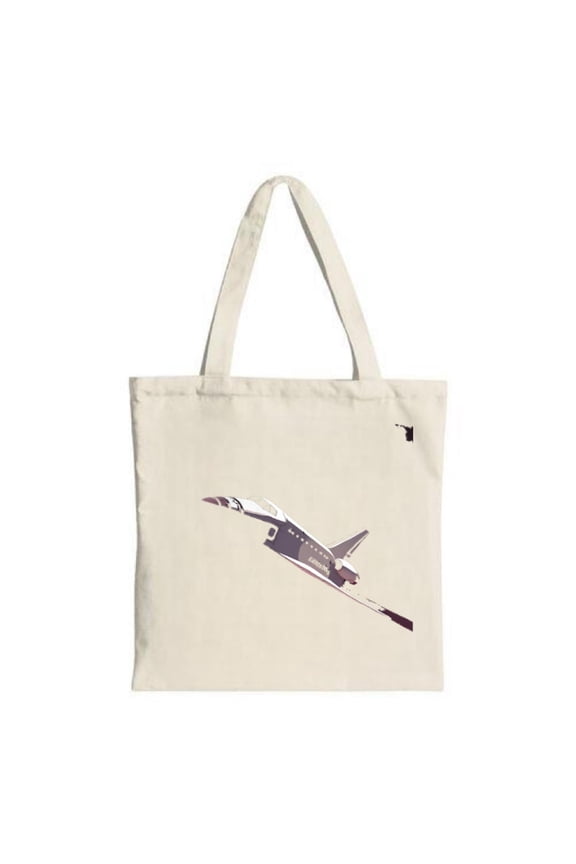 Stylish canvas tote bag featuring a dynamic space shuttle in design perfect for shopping travel and parties