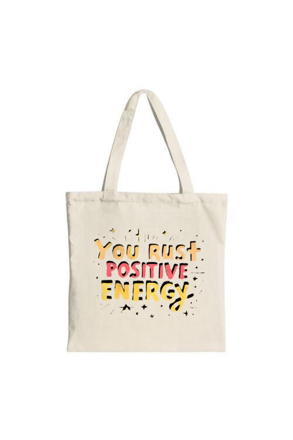 Festive Canvas Tote Bag - " Happy Holidays " Design with Christmas Tree Ornaments & Gifts - Perfect for Parties Travel & Shopping
