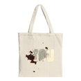 thumbnail image 1 of Stylish canvas tote bag with bold ' YOU ' in gray and white splatter design on a light beige background perfect for shopping and travel, 1 of 4
