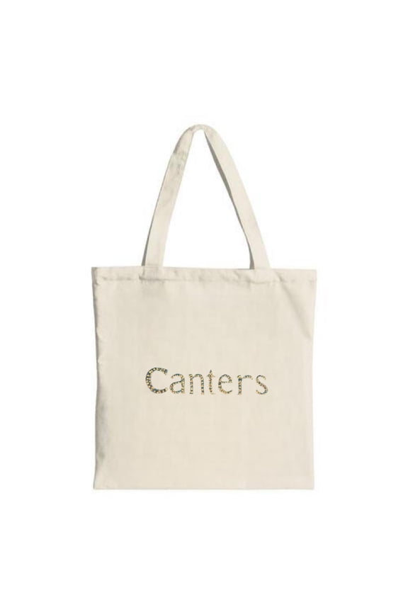 Stylish canvas tote bag with two handles featuring the word ' Canters ' in a decorative font perfect for shopping travel and parties