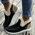 thumbnail image 1 of Stylish and comfortable winter warm shoes - plush lining, warm, wear-resistant, round toe, slip-on design, comfortable outdoor walking shoes suitable for cold weather, 1 of 12