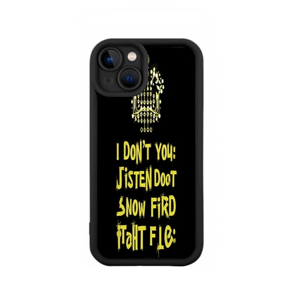 Stylish iPhone 15 Case - Lightweight Yellowing Resistant with Abstract Crown Design & Bold Text - Perfect Protection for Your Device