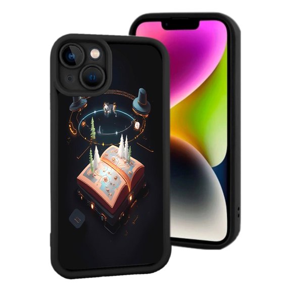 Stylish iPhone 15 Case: Yellowing Resistant Lightweight with Whimsical Nature - Tech Pattern Perfect for Imaginative Protection