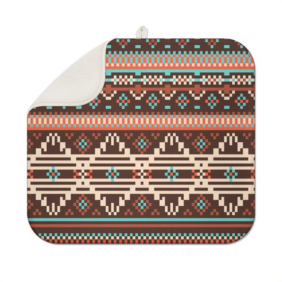 Stylish kitchen drying pad 16x18 Inch in boho floral design, super absorbent microfiber, reusable and washable for convenient maintenance