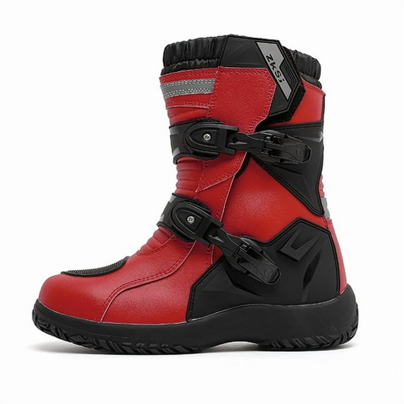 Stylish motorcycle boots - Classic design, comfortable and breathable, suitable for both daily commuting and casual riding,Red,46