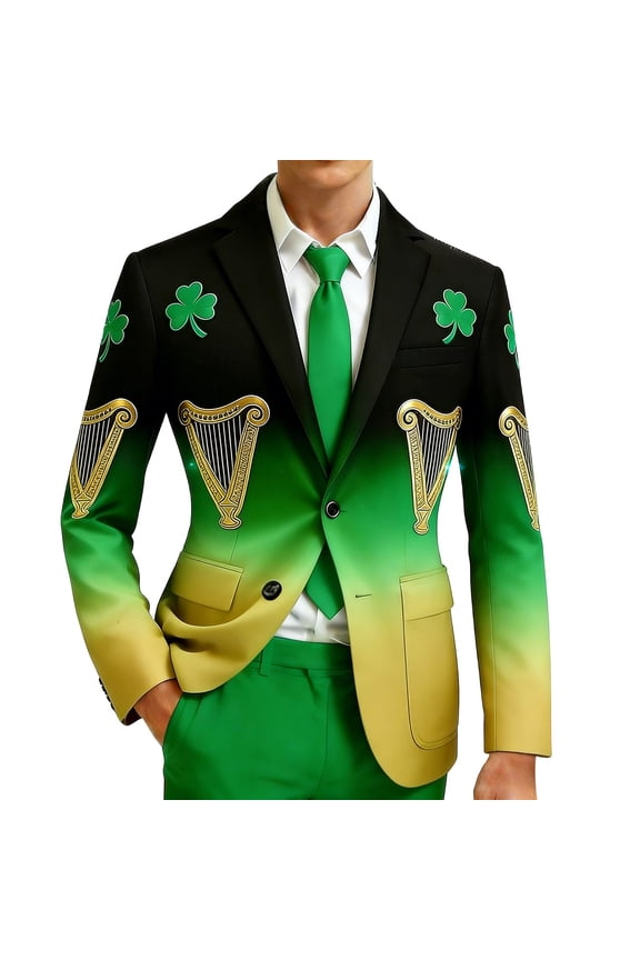 Stylish ’s For St. Patrick's Day Modern Everyday Jacket With Festive Pattern