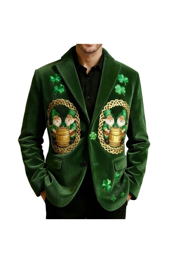 Stylish ’s Velvet Lightweight With Print – Green Pattern Jacket For Festive Occasion