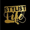 thumbnail image 1 of Stylist Life Decal Sticker | 5.5-Inches By 4.8-Inches | Gold Vinyl, 1 of 1