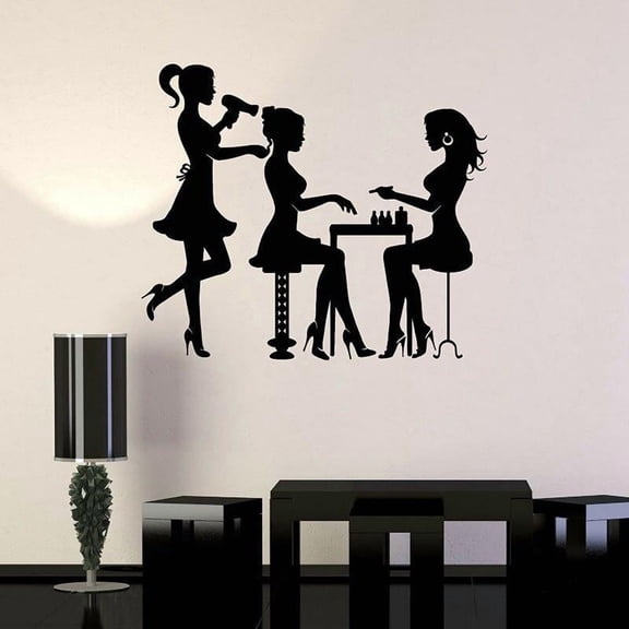 Stylist Silhouette Wall Decal Beauty Hair Salon Spa Nail Art Interior Decor Vinyl Window Stickers Fashion Girls Wallpaper 74x86cm