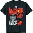 thumbnail image 1 of Stylized Angkor Wat Temple Graphic Black T-Shirt for Southeast Asian Culture Lovers, 1 of 5
