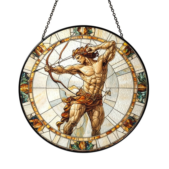 Stylized Arrow Glass Art – Stained Glass Style Window Decor