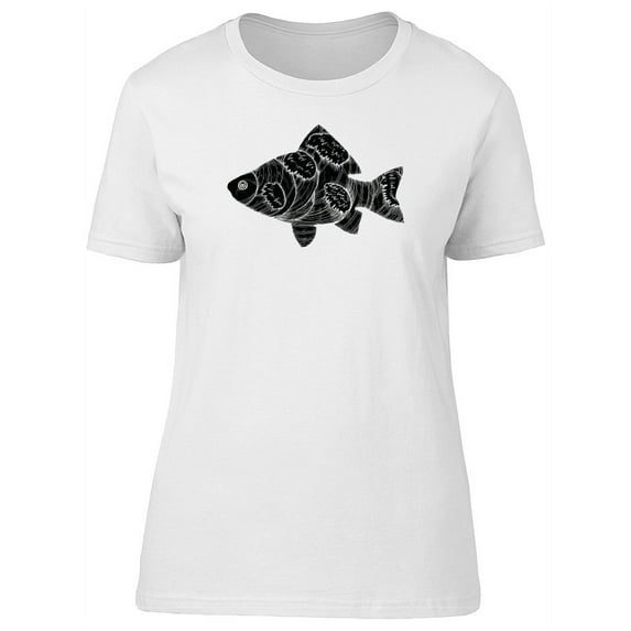 Stylized Black Fish T-Shirt Women -Image by Shutterstock, Female Small