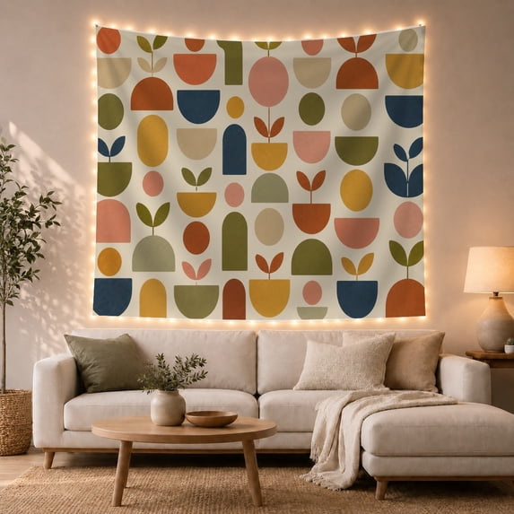 Mid-Century Geometric Abstract Tapestry Wall Hanging