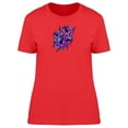 thumbnail image 1 of Stylized Bright Purple Flowers T-Shirt Women -Image by Shutterstock, Female XX-Large, 1 of 2