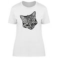 thumbnail image 1 of Stylized Cat Head B&W T-Shirt Women -Image by Shutterstock, Female Small, 1 of 2