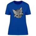 thumbnail image 1 of Stylized Cat Head B&W T-Shirt Women -Image by Shutterstock, Female x-Large, 1 of 2