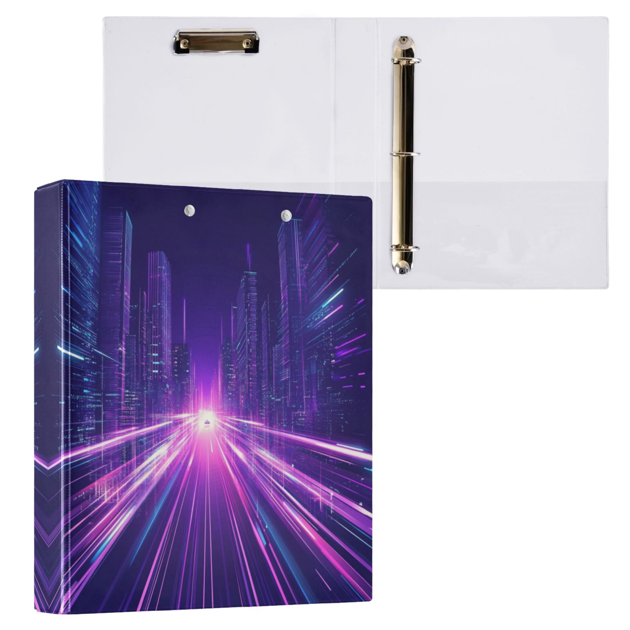 Stylized Cityscape 3 Ring Hardcover Binders 1.5in Round Rings for ...