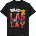 thumbnail image 1 of Stylized Cityscape Black T-Shirt with Space Graphic & Text, 1 of 5