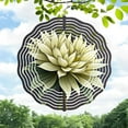 thumbnail image 1 of Stylized Cream Flower Metal Wind Spinner with Radiating Lines - Elegant Garden Decor for Yard and Outdoor Spaces, 1 of 6