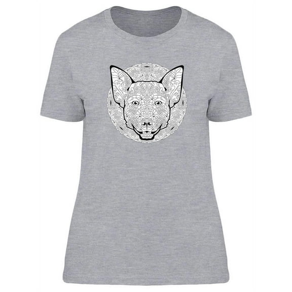 Stylized Dog Head T-Shirt Women -Image by Shutterstock, Female Large