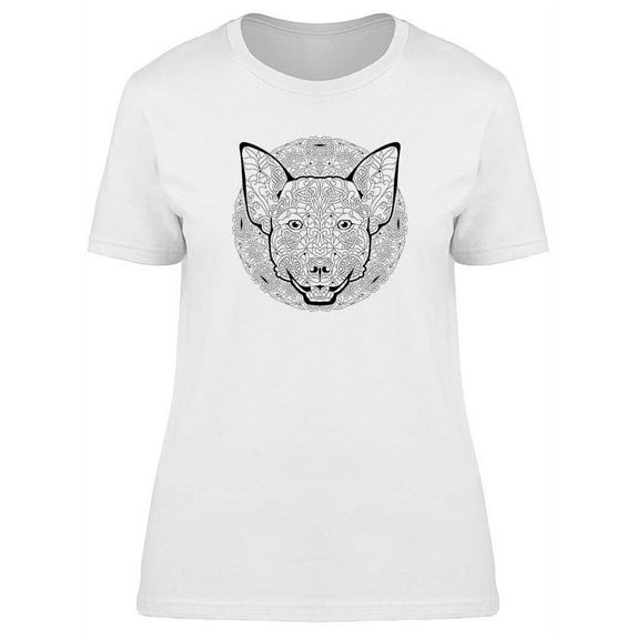 Stylized Dog Head T-Shirt Women -Image by Shutterstock, Female Large