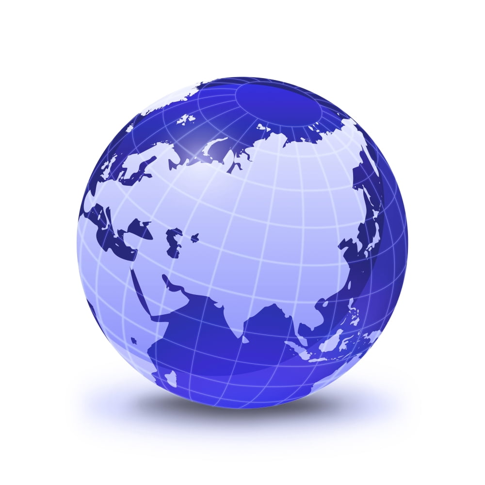 Stylized Earth globe with grid showing Asia and Europe Canvas Art - Leonello CalvettiStocktrek Images (29 x 29)