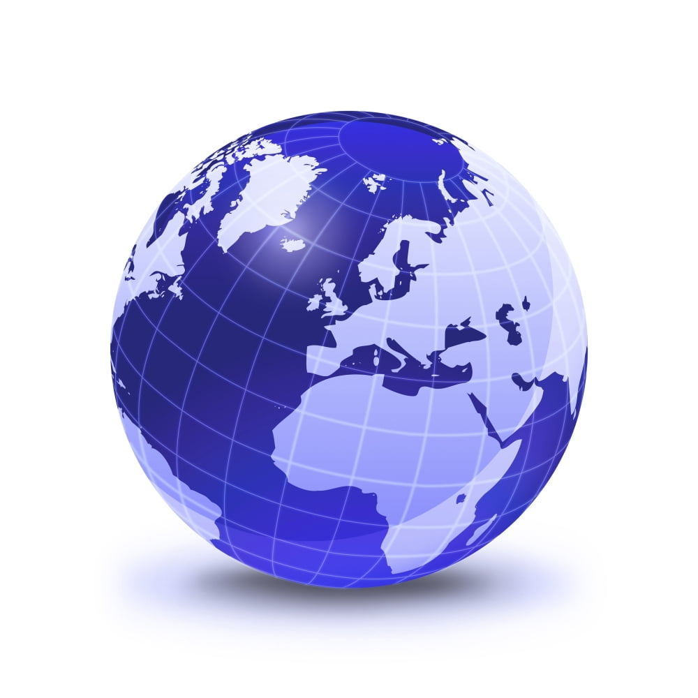 Stylized Earth globe with grid showing Europe and Africa Canvas Art - Leonello CalvettiStocktrek Images (29 x 29)