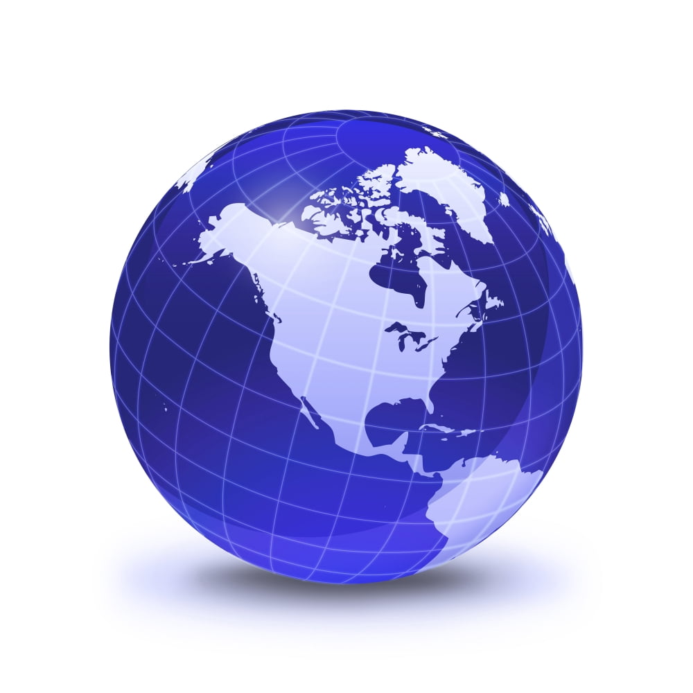 Stylized Earth globe with grid showing North America Canvas Art - Leonello CalvettiStocktrek Images (29 x 29)