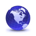 thumbnail image 1 of Stylized Earth globe with grid  showing North America Poster Print, 1 of 2