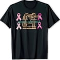 thumbnail image 1 of Stylized Elephant Graphic Black T-Shirt with Pink Ribbons for, 1 of 5