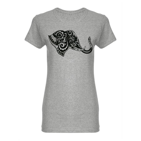 Stylized Elephant Head Shaped T-Shirt Women -Image by Shutterstock, Female XX-Large