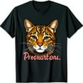 thumbnail image 1 of Stylized Face Black T-Shirt with Green Eyes & 'Prochartoni' Script, 1 of 5
