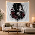 thumbnail image 1 of Stylized Figure Figure With Art Scene, Spooky Gothic for Gothic Decor Fans, Dark Art Decor Room Accent, Halloween Gift, Tapestry Wall Hanging for Bedroom and Dorm, 1 of 7