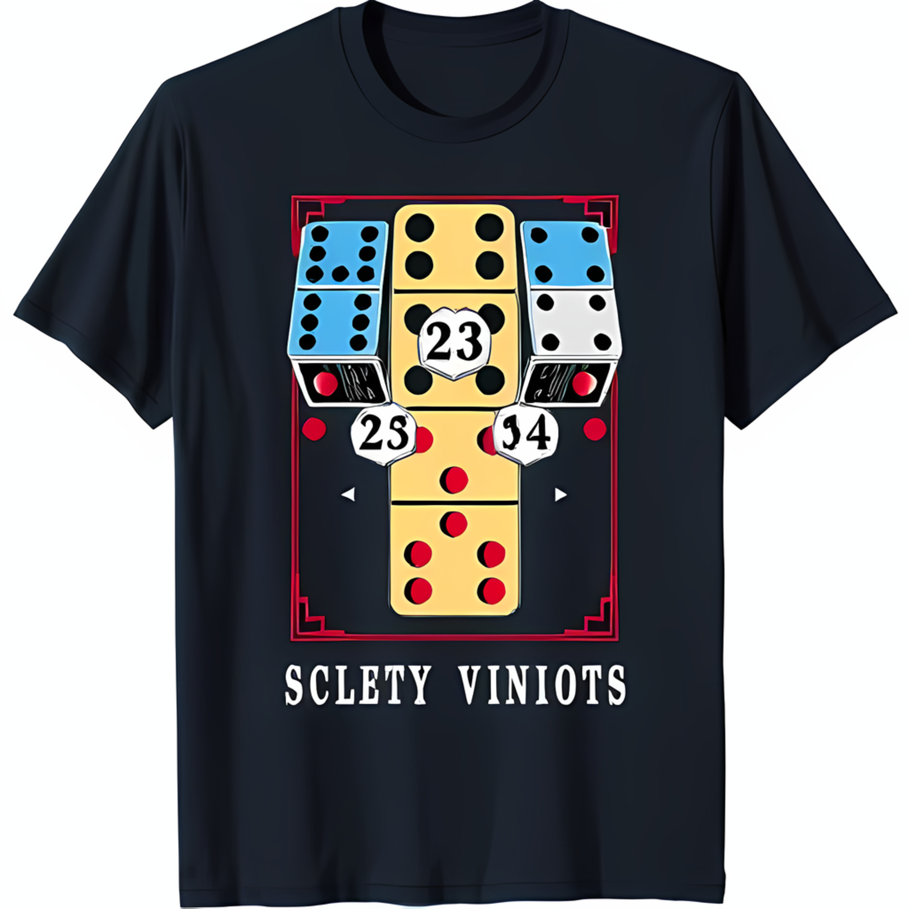 Stylized Game Blue TShirt with Unique Dot Combinations SCLETY VINIOTS Design