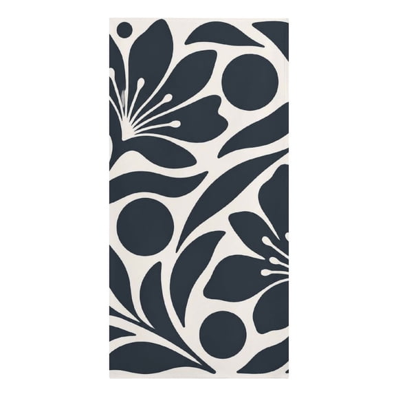 Stylized Hibiscus Pattern Microfiber Beach Towel Absorbent Compact Towels for Swimming Pool Beach Travel Things for Vacation Essentials Adult Gift,61.4×30.3Inch