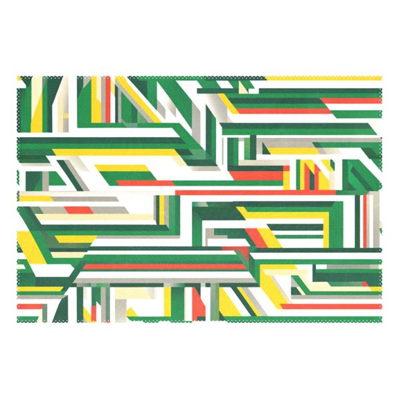 Stylized Line Design 12x18in Heat-Resistant Non-Slip Place Mat, Durable and Wrinkle-Resistant