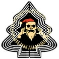 thumbnail image 1 of Stylized Metal Christmas Tree Wind Spinner - Retro Futuristic Design with Skeleton Santa Concentric Circles & Decorative Lines for Garden, 1 of 7
