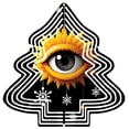 thumbnail image 1 of Stylized Metal Christmas Tree Wind Spinner with Eye & Sun Pattern - Unique Garden Decoration for Yard & Holiday Cheer, 1 of 5