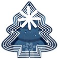 thumbnail image 1 of Stylized Metal Hanging Christmas Tree Wind Spinner - Abstract Design with Snowflakes & Snowman for Garden Decor, 1 of 6