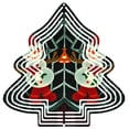 thumbnail image 1 of Stylized Metal Hanging Christmas Tree Wind Spinner - Frosty Snowflake Design with Reindeer & Snowmen - Perfect for Garden Decor, 1 of 7