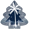 thumbnail image 1 of Stylized Metal Hanging Christmas Tree Wind Spinner - Geometric Design with Palm Tree Silhouette Perfect for Garden & Yard Decor, 1 of 7