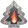 thumbnail image 1 of Stylized Metal Hanging Christmas Tree Wind Spinner - Layered Design with Flame Center Stars & Festive Elements for Garden Decor, 1 of 7