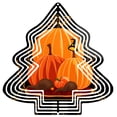thumbnail image 1 of Stylized Metal Tree Wind Spinner - Abstract Design with Concentric Lines Perfect for Autumn Garden Decor Featuring Pumpkins & Leaves, 1 of 7