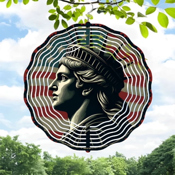 Stylized Metal Wind Spinner - Modern Circular Waves for Yard & Garden Decor - Unique Wind Chimes