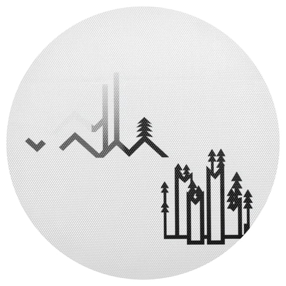 Stylized Mountain Range 15.4in Diameter PVC Plate Mat, Heat-Resistant and Cuttable, Kitchen Decor