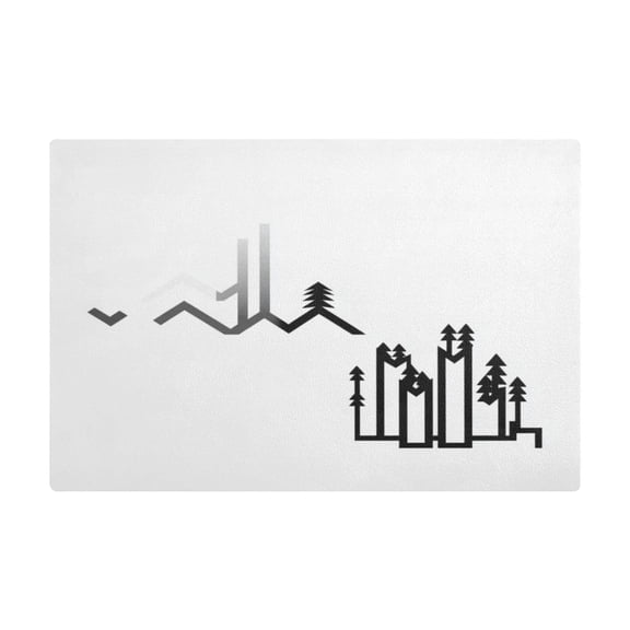 Stylized Mountain Range Coffee Machine Mat Kitchen Dish Drying Matst Absorbent Water 11.8''x17.7''