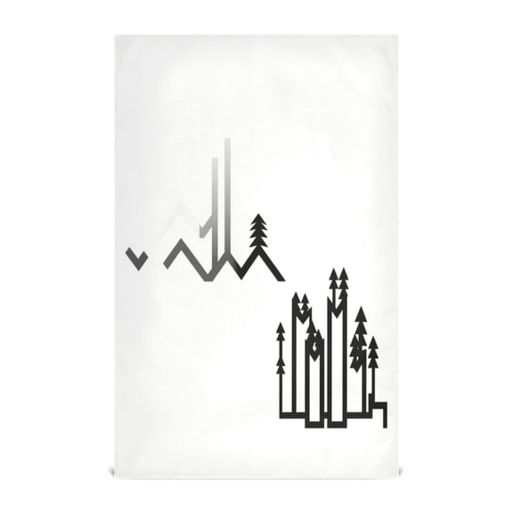 Stylized Mountain Range Kitchen Towels Set of 4 Tea Towels for Kitchen Decorative Waffle Dishcloths 28x18in