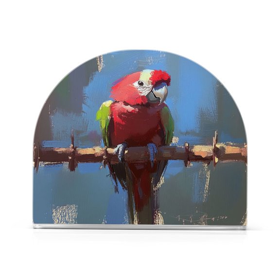 Stylized Parrot Thick U Shape Acrylic Napkin Holder Non Slip Space Saving for Kitchen